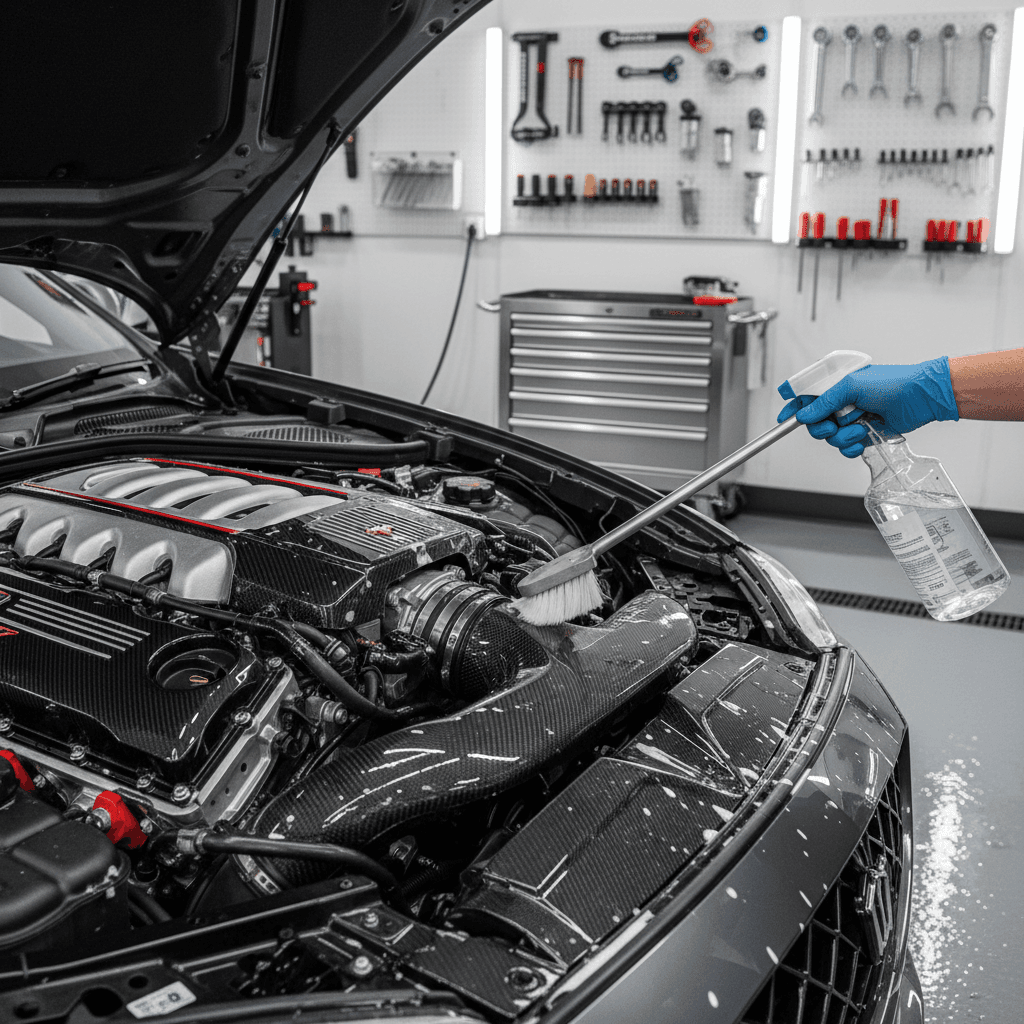 Engine bay degreasing and cleaning service