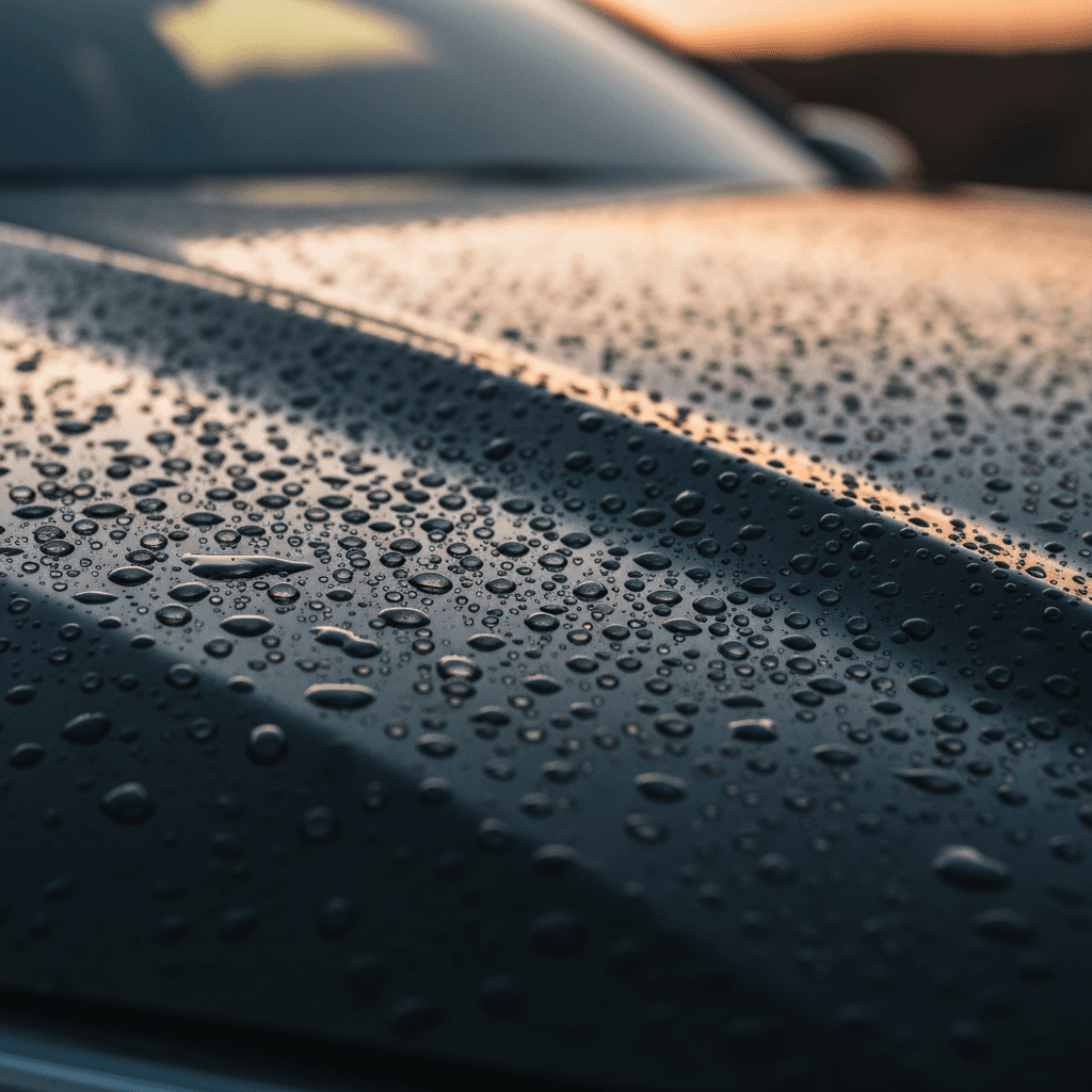 Ceramic coating water beading demonstration