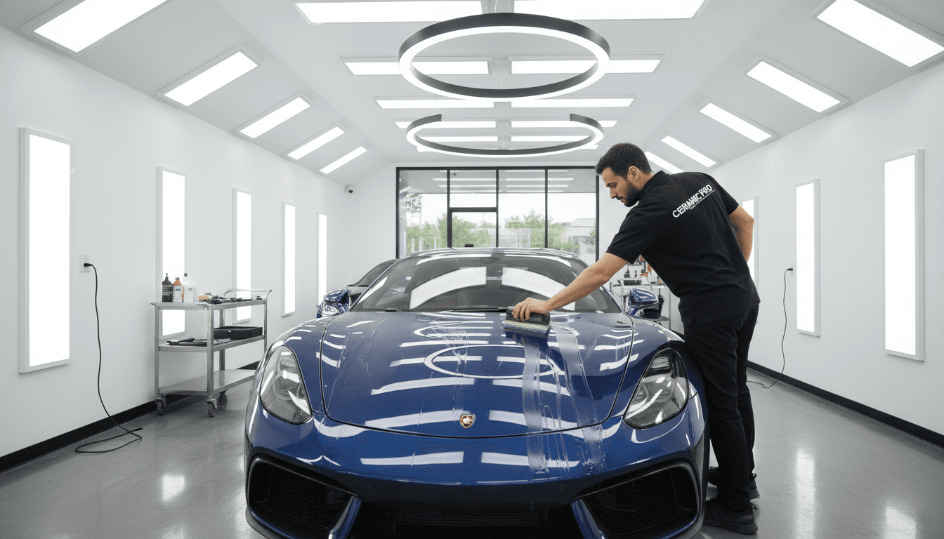 Splashking Mobile Detailing applying protective coating to vehicle